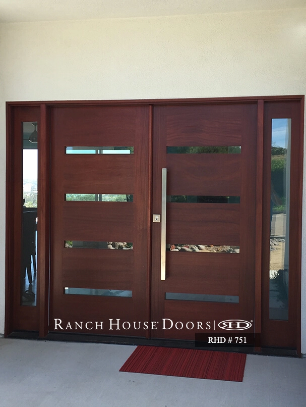 Modern entry doors with thin windows